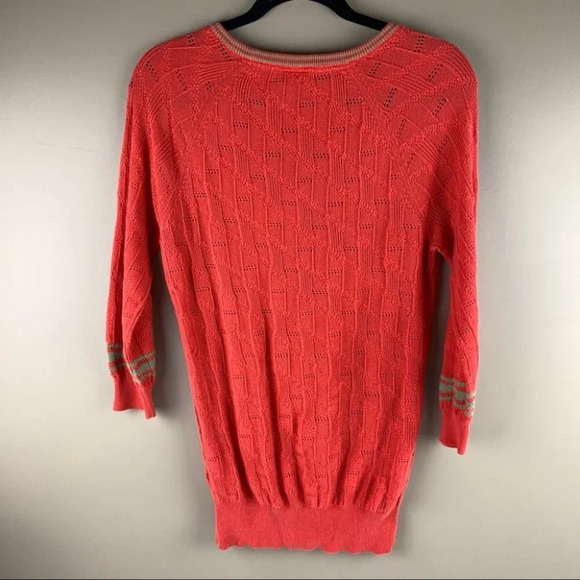 Le  Tigre Orange Lightweight 3/4 Sleeve Sweater - Picture 2 of 10